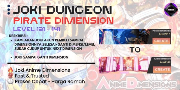 Gambar Product Joki Dungeon | Pirate Dimension | Anime Dimension Simulator