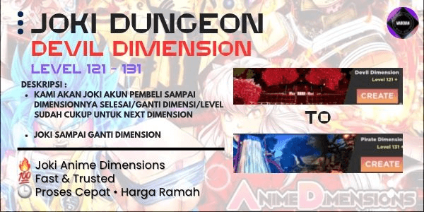 Gambar Product Joki Dungeon | Devil Dimension | Anime Dimension Simulator