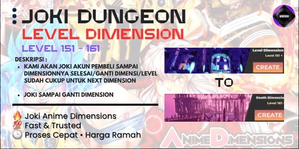 Gambar Product Joki Dungeon | Level Dimension | Anime Dimension Simulator