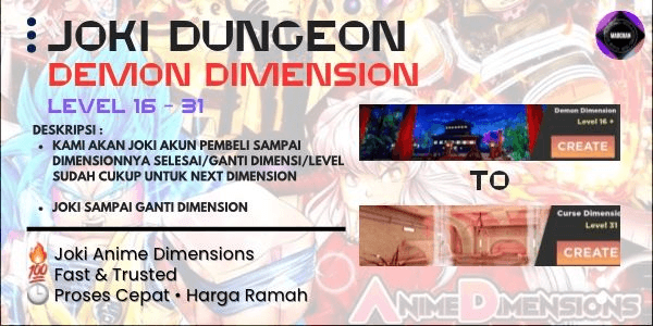 Gambar Product Joki Dungeon | Demon Dimension | Anime Dimension Simulator