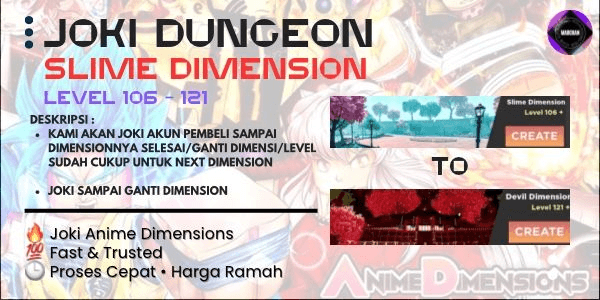 Gambar Product Joki Dungeon | Slime Dimension | Anime Dimension Simulator