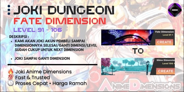 Gambar Product Joki Dungeon | Fate Dimension | Anime Dimension Simulator