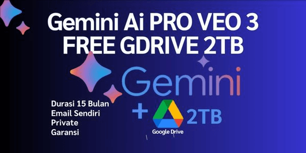 Gambar Product gemini ai pro veo 3 Free google drive 2TB