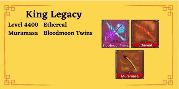 Gambar Product King Legacy Account - BLOODMOON ETHEREAL MURAMASA