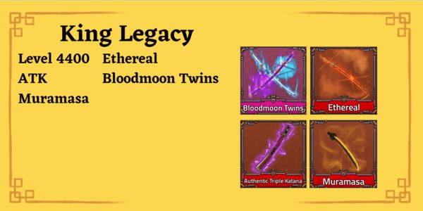 Gambar Product King Legacy Account - BLOODMOON ATK ETHEREAL MURAMASA