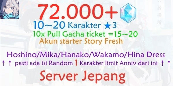 Gambar Product Gacha Account Blue Archive Japan/JP-4
