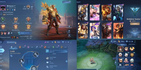 Gambar Product CHEAP ML ACCOUNT SULTAN SKIN FANNY VALENTINE ALDOUS BALZING GUSION VENOM TIGREAL LIGHTBORN NANA EPIC COLLECTOR NATALIA
