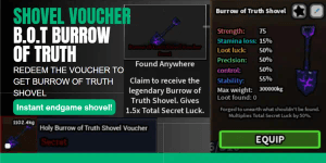 Shovel Voucher Burrow Of Truth | Instant Shovel Voucher Dig It RBL