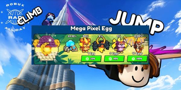 Gambar Product 10x Mega Pixel Egg - Climb And Jump Tower