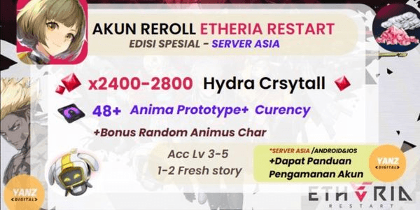 Gambar Product Edisi Spesial: Akun Ghaca Etheria Restart + Hydra Crystall [Asia/Global]