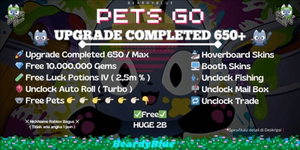 Gambar Product Account Pets Go | Upgrade Completed 650+ | Unlocked Trade & Booth | Instant Delivery