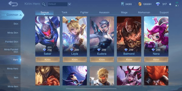 Gambar Product Hero Price 299 Diamonds Free Choice