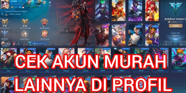 Gambar Product Cheapest Account Myth Clint, 5Epic Moskov, Claude, Hanabi, Layla, Harley Skin 108 Hero 89 Emblem Allmax