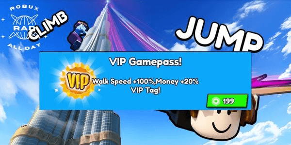 Gambar Product VIP Gamepass - Climb And Jump Tower