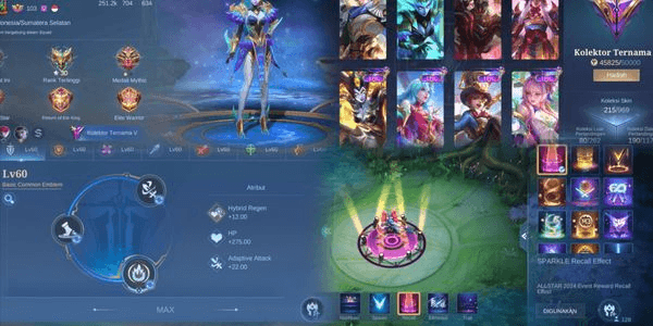 Gambar Product ML Account Awesome Skin 215 Hero 128 EmblemAllMax. Zodiac Selena EpicSkin 14 Freya Ling Harley etc. Lightborn Alucard and Special Luxury. Safe Account