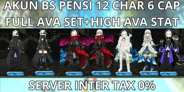 Gambar Product ACCOUNT TAX 0% BS PENSI HIGH PROF (2) 12 CHAR 6 CAP MAX LVL 300 SERVER INTER, FULL AVA SET+HIGH AVA STAT, NO MOD, ANTI HACKBACK, SUPER CHEAP