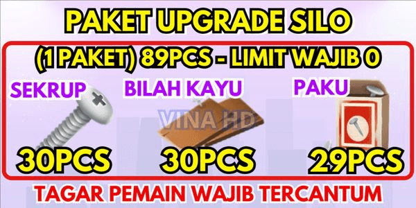 Gambar Product SILO Hay Day Upgrade Tool contains 89pcs - Mandatory Limit 0