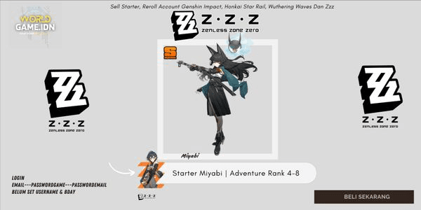 Gambar Product [Asia] Starter Miyabi | Adventure Rank 4-8 Zenless Zone Zero