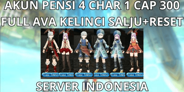 Gambar Product Account Retired 4 Characters 1 Cap Max Level 300 Server Indonesia, Full Ava Snow Bunny Set + Full Reset Ready to Use, No Mod, Anti Hackback, Super Cheap