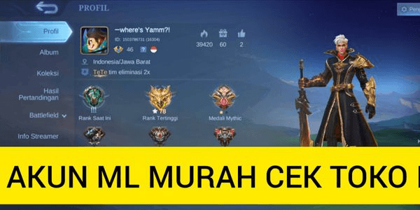 Gambar Product Cheap ML Account 82 Skins 70 Heroes Max Emblem 2. EpicSkin 13 Ling Kimmy Roger etc. Lightborn Granger Tigreal. Safe account ANTI HB