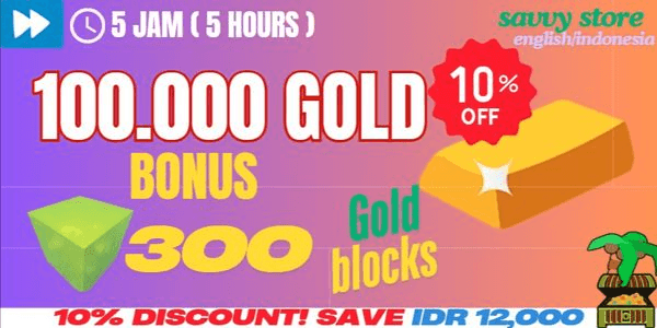 Gambar Product 100K Gold & Gold Blocks Included | Build A Boat For Treasure RBL