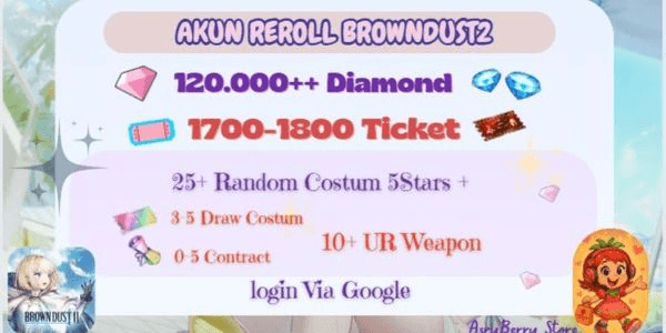 Gambar Product Akun Ghaca BrownDust2 120K+ Diamond | 1700-1800+ Brown Ticket | 25+ Skin Costume 5 stars