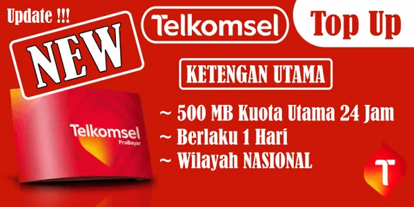 Kuota Ketengan Utama 500MB (1 Hari)