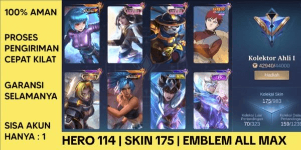 Gambar Product KOF Aurora | Luckybox Guinevere and Akai | 3 Venom | 1 Lightborn | 1 Blazing Bounties | Plus 175 Other Skins