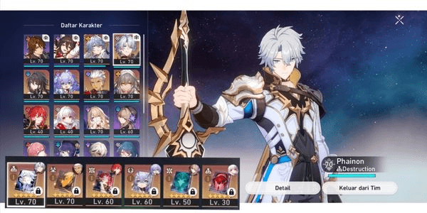 Gambar Product (Rate ON Collab) Phainon + Signature, Archer + Signature, Sunday, Ruan Mei, Himeko + Signature, Bailu + Signature, Clara