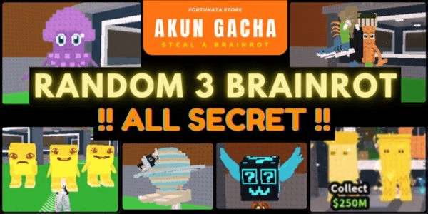 Gambar Product RANDOM GACHA ACCOUNT 3 BRAINROT SECRET | STEAL A BRAINROT