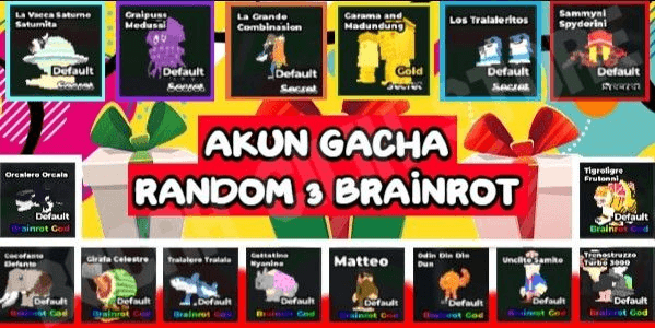 Gambar Product RANDOM GACHA ACCOUNT 3 BRAINROT | STEAL A BRAINROT