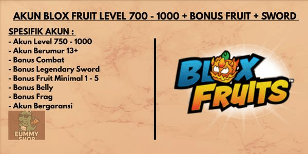 Gambar Product AKUN BLOX FRUIT LEVEL 700 -1000 + BONUS FRUIT + SWORD