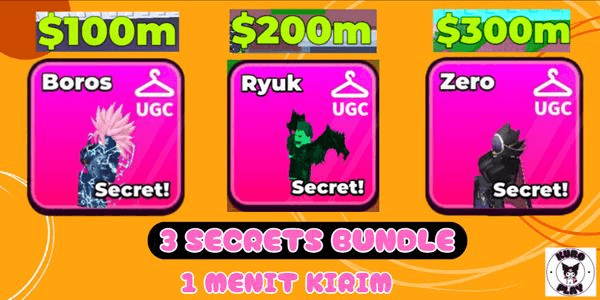 Gambar Product Boros + Ryuk + Zoro - 3 Secret Bundle | Steal Anime!