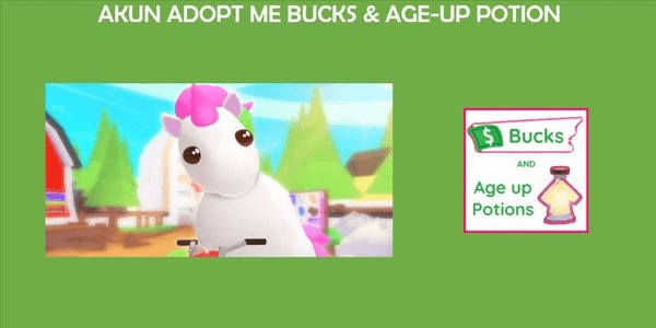 Gambar Product Akun Adopt Me 221k Bucks & 345 Age-up Potion