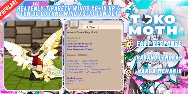 Gambar Product Heavenly Tipareth Wings XG+10 Hp 4 tun DG GG (HnC Wing XG+10 tun DG)