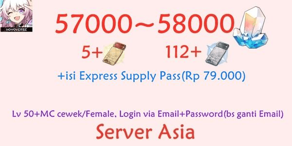 Gambar Product Honkai Star Rail HSR-8 Account