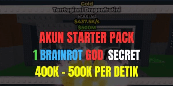 Gambar Product ACCOUNT STARTER PACK | GOD/SECRET 400K - 500K/SECOND | STEAL A BRAINROT