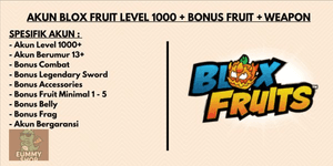 PROMO ACCOUNT BLOX FRUIT LEVEL 1000+ BONUS FRUCHT