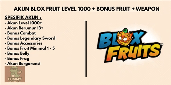 PROMO BLOX FRUIT ACCOUNT LEVEL 1000+ BONUS FRUIT