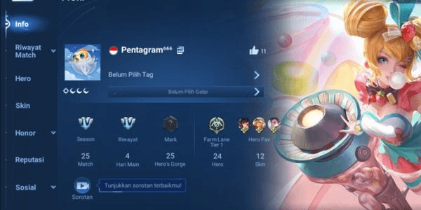 Gambar Product Akun Fresh Rank Platinum