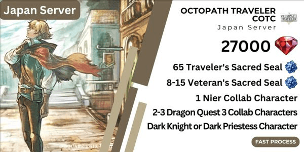 Gambar Product Gacha Account Ruby Octopath Traveler CotC First Edition