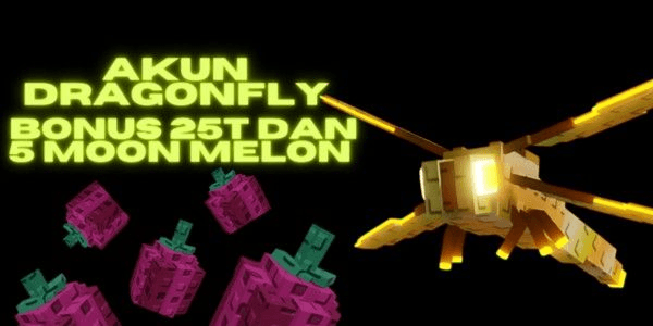 Gambar Product Account 25 Trillion/25T BONUS DRAGONFLY & 5 MOON MELON FRUIT coins/sheckles GROW A GARDEN Starter Beginner Awesome