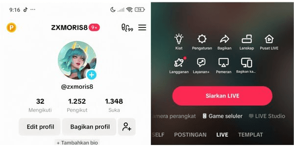 Gambar Product TIKTOK ACCOUNT LIVE MOBILE GAME