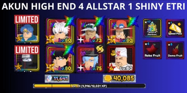 Gambar Product Akun ASTDX High End 4 Meta All star and 1 Shiny Etri (outbound)