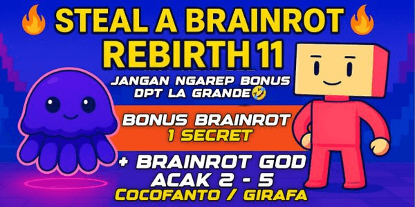 Gambar Product Akun Rebirth 11 + 1 Brainrod God - STEEL A BRAINROT