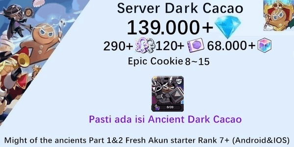 Gambar Product Cookie Run Kingdom(Dack Cacao Server)DC2 starter account