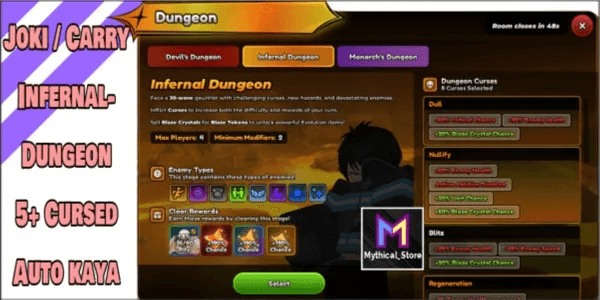 Joki / Carry Infernal Dungeon +5 Modifier