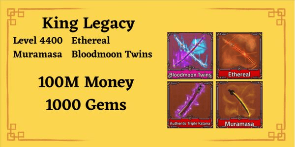 Gambar Product King Legacy Account - BLOODMOON ATK ETHEREAL MURAMASA