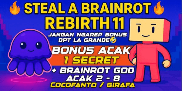 Gambar Product Akun Rebirth 11 + 1 Brainrod God - STEEL A BRAINROT
