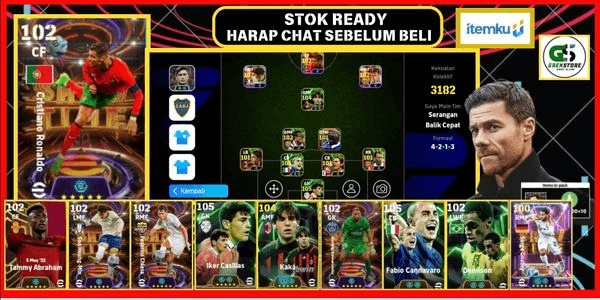 Gambar Product DUO BLITZ ACCOUNT SON OLDxCHIESAxBULLET HEADER CR7xBIGTIME ABRAHAMxKIPER GG IKER CASILASxKAKA, MANAGER BOOSTER 10, SQUAD GG READY FOR TOUR